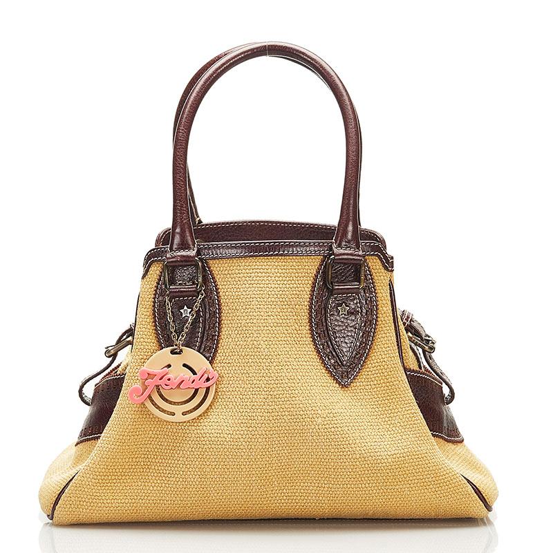 FENDI フェンディ ズッカ エトニコ ハンドバッグ 8BN157 ベージュ  