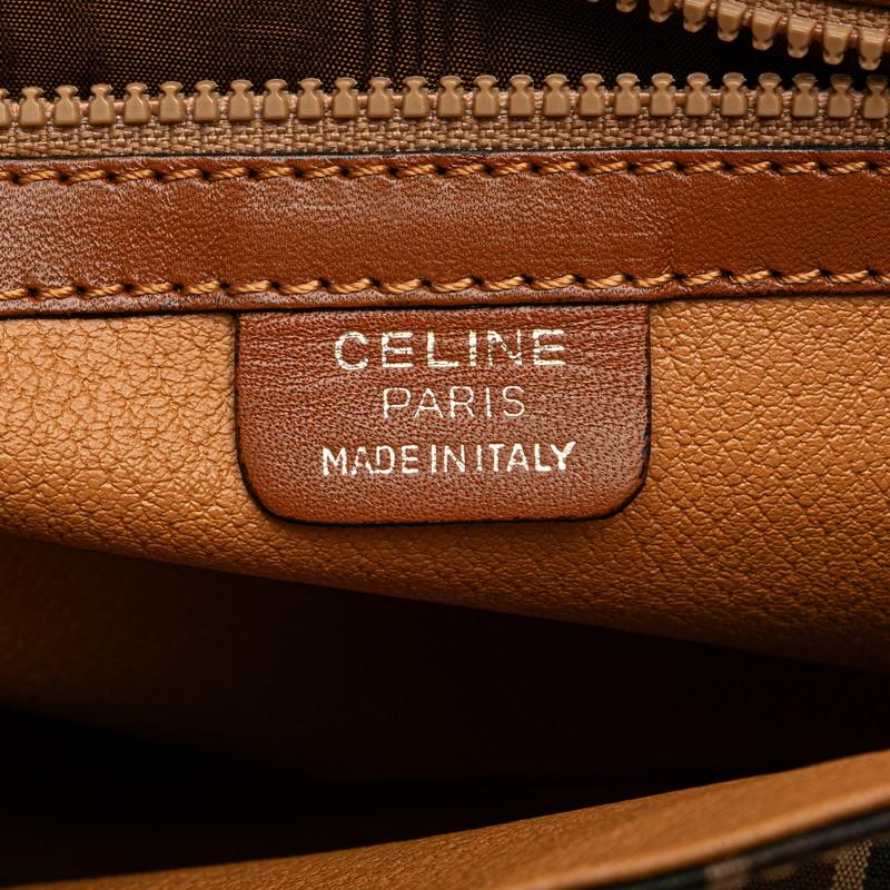 セリーヌ トリオンフ ストライプ ショルダーバッグ ブラウン グリーン キャンバス レザー レディース CELINE 【中古】 CELINE（セリーヌ） トリオンフ ストライプ ショルダーバッグ ブラウン