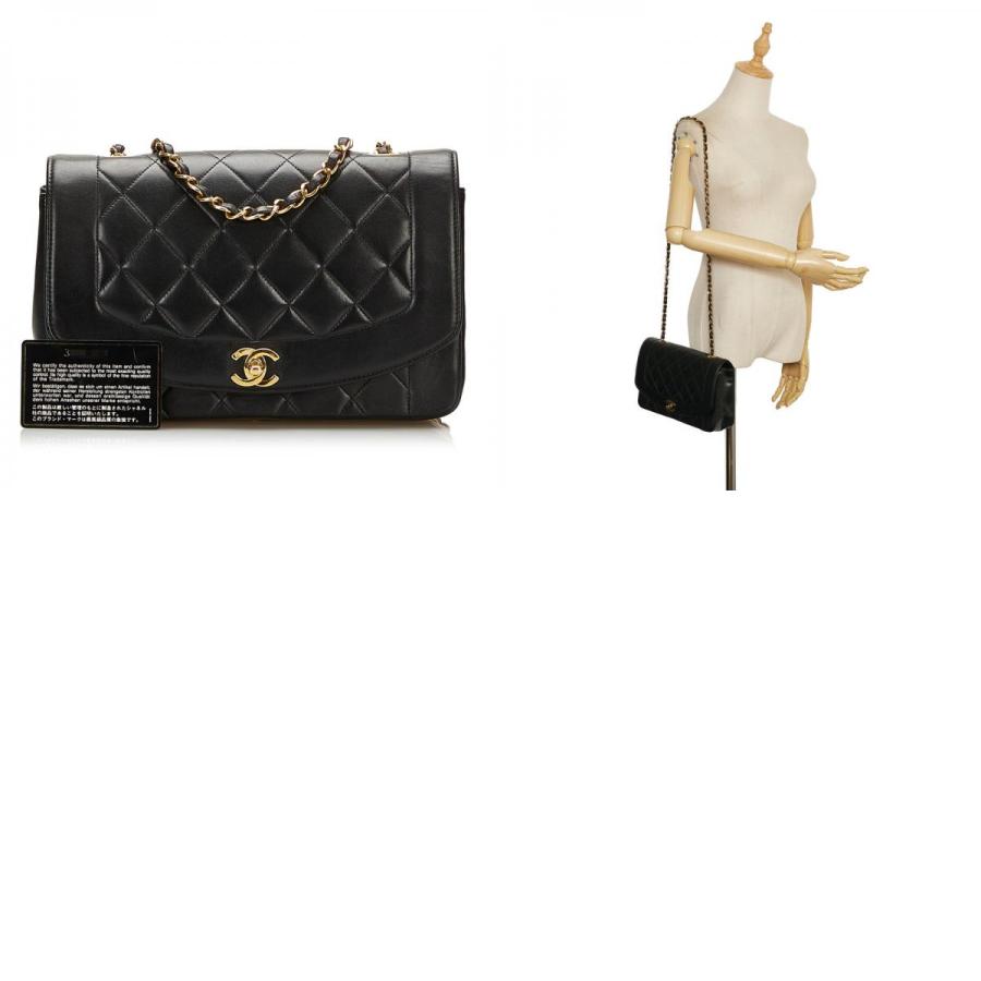 良品『USED』CHANEL【シャネル】 マトラッセ ダイアナ チェーン ショルダーバッグ ラムスキン ブラック レディース ハイブランド CHANEL - 良品『USED』CHANEL【シャネル】 マトラッセ ダイアナ
