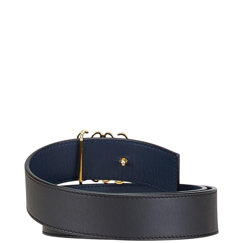 LOEWE（ロエベ） アナグラム バックル ベルト 80/32 ブラック ネイビー
