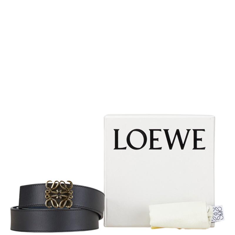 LOEWE（ロエベ） アナグラム バックル ベルト 80/32 ブラック ネイビー