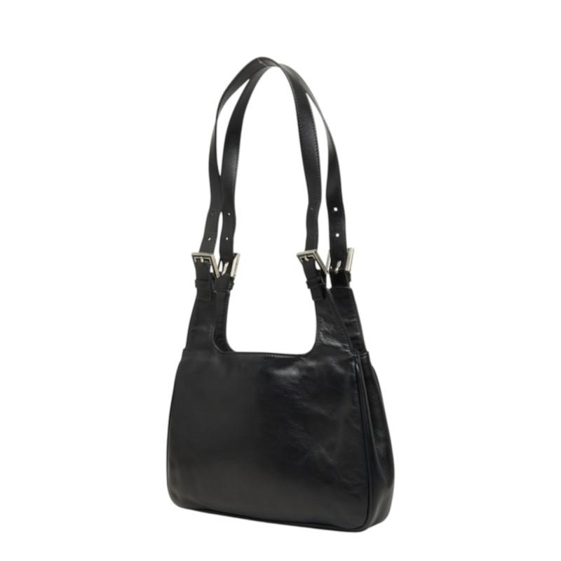 FENDI（フェンディ） FFロゴ ショルダーバッグ ブラック レザー