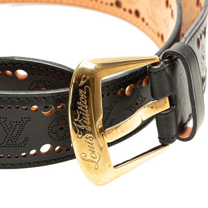 ルイ ヴィトン ノマド モノグラム サンチュール フェニックス パンチング ベルト M9679 ノワール ブラック レザー LOUIS VUITTON【中古】 ルイ ヴィトン ノマド モノグラム サンチュール フェニックス