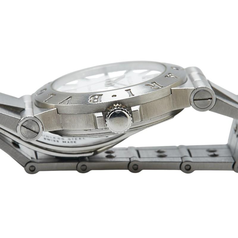 BVLGARI ブルガリ ディアゴノ スポーツ LCV29S デイト 白 ホワイト SS ステンレス レディース 自動巻き【6ヶ月保証】【腕時計】【中古】 BVLGARI - BVLGARI ブルガリ ディアゴノ スポーツ LCV29S デイト 白