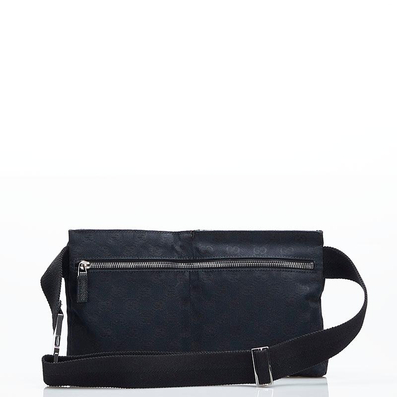 人気✨GUCCI ウエストバッグ GGキャンバス レザー ボディバッグ ブラック GUCCI（グッチ） GGキャンバス ボディバッグ ウエストバッグ
