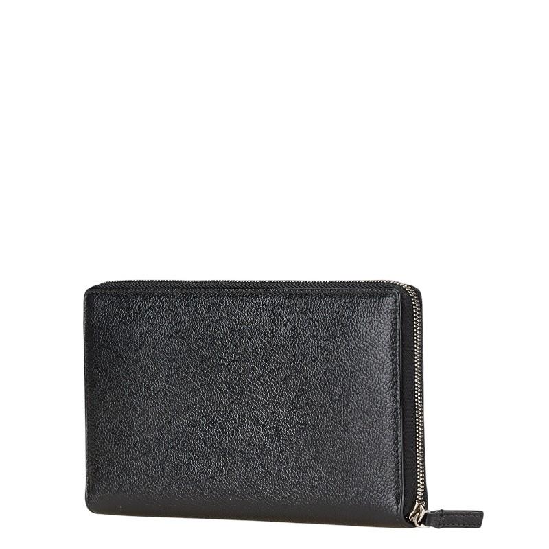 BALENCIAGA ブラックレザー 長財布 BALENCIAGA（バレンシアガ） Bロゴ 長財布 ブラック レザー レディース