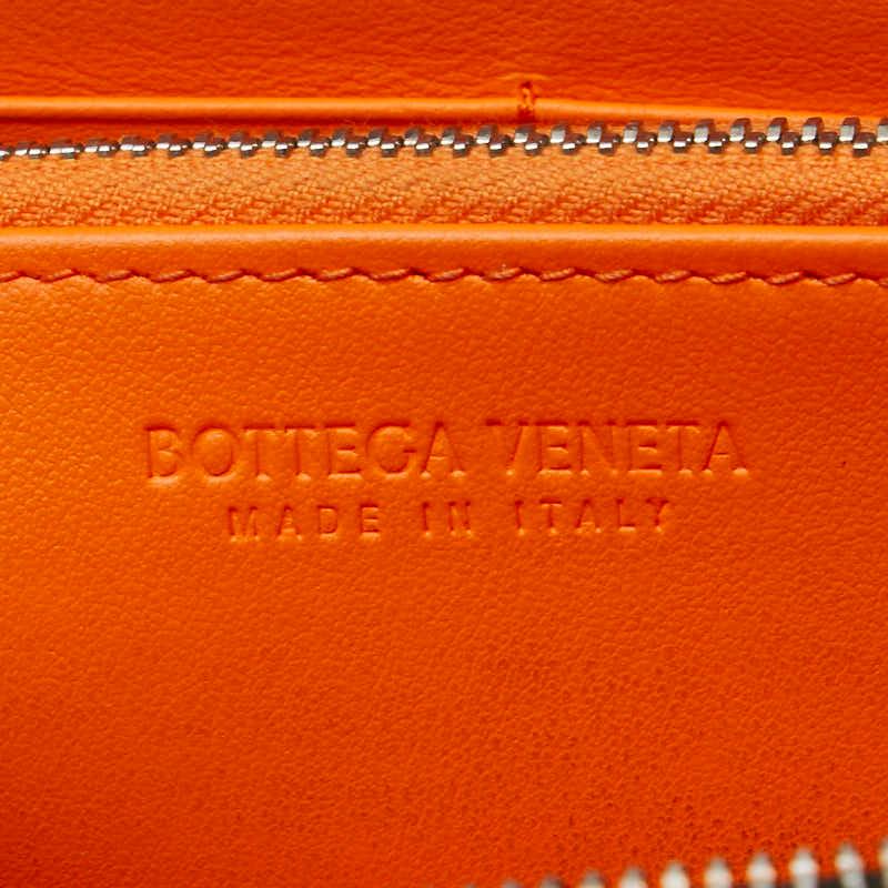 希少色✨ボッテガヴェネタ　マネークリップ　イントレチャート　オレンジ　レザー 美品/付属品完備】ボッテガヴェネタ マネークリップ 黒×オレンジ