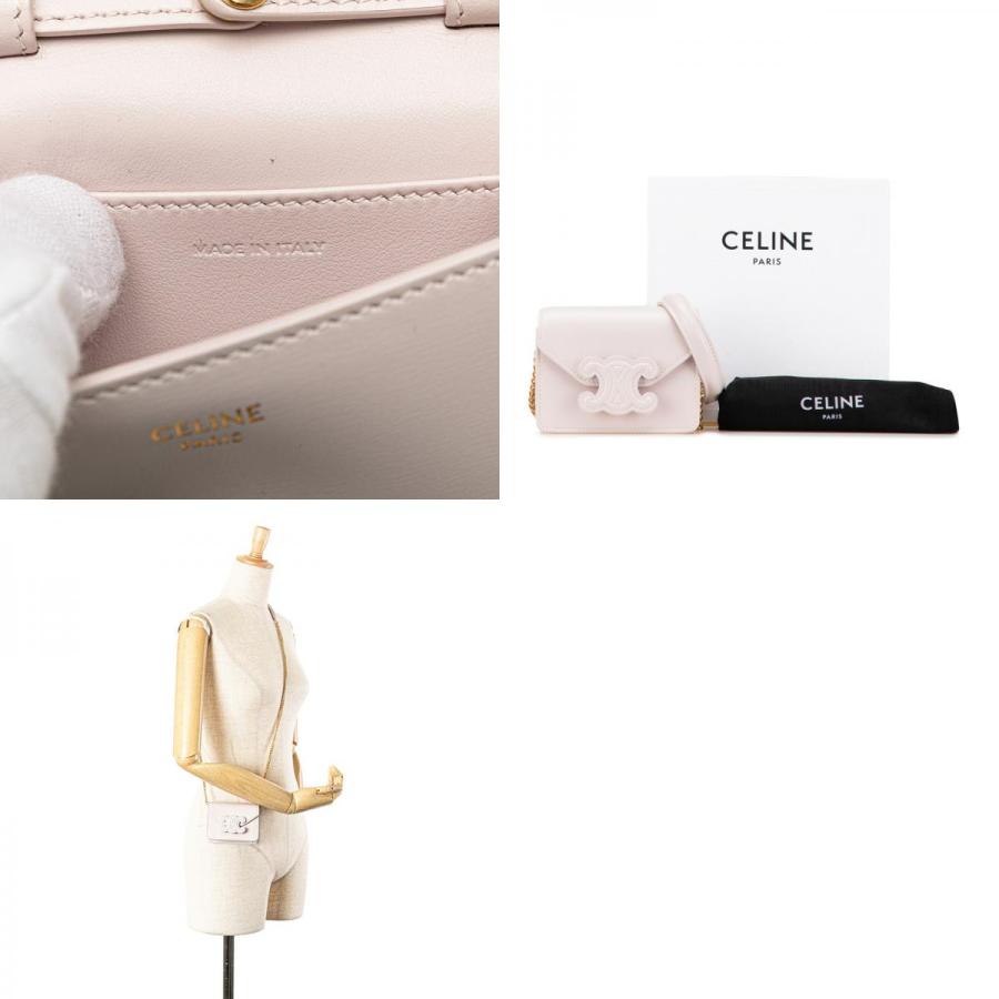 CELINE セリーヌ トリオンフ チェーン ショルダーバッグ ピンク CELINE セリーヌ トリオンフ チェーン ショルダーバッグ ピンク