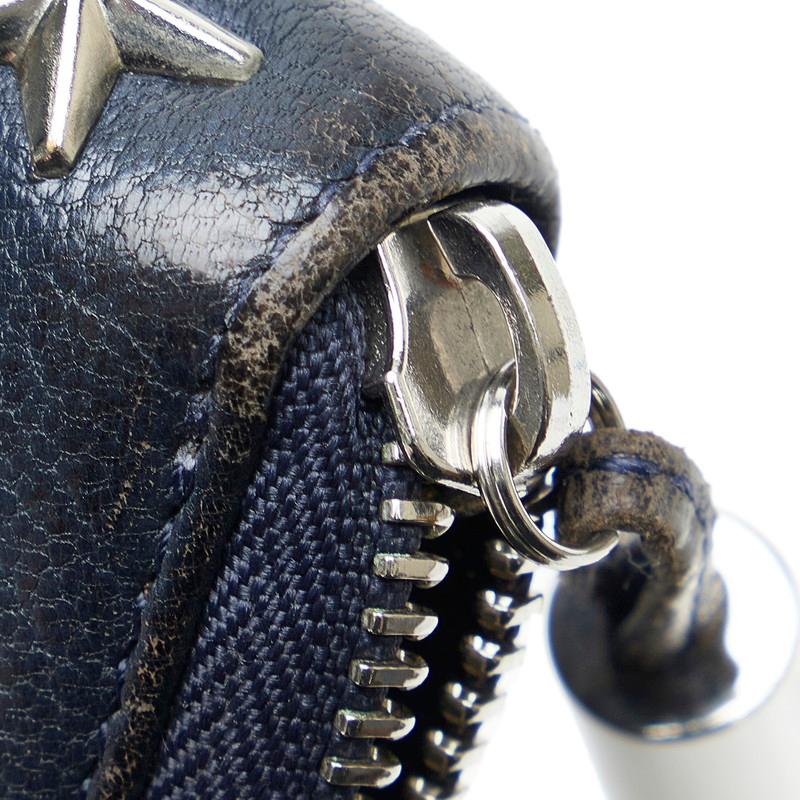 JIMMY CHOO ジップアラウンドウォレット　ネイビー【美品】 カーナビー / S | ネイビーグリッターレザー・ウォレット | ジミー チュウ