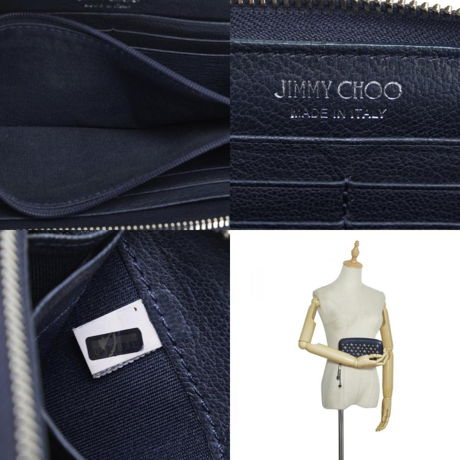 ジミーチュウ ラウンドファスナー クリスタル ロングウォレット 長財布