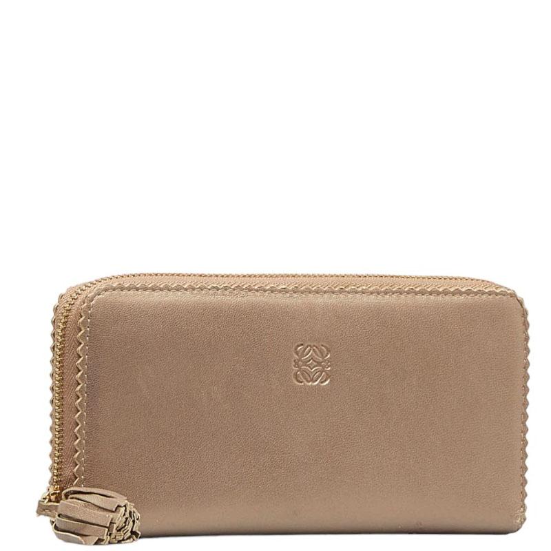 LOEWE ロエベ アナグラム ミニタッセル ゴールド金具 長財布 LOEWE ロエベ アナグラム ミニタッセル ゴールド金具 長財布
