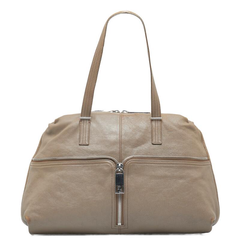 FENDI（フェンディ） ズッカ アンジップド ハンドバッグ ボストン