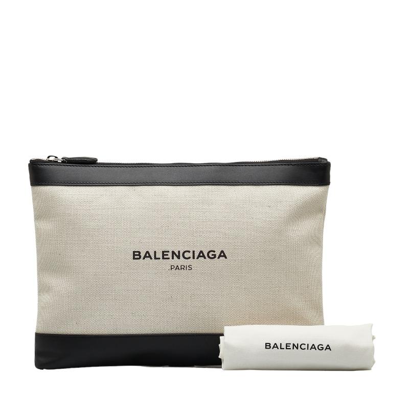 BALENCIAGA バレンシアガ ロゴ ネイビークリップM セカンドバッグ 