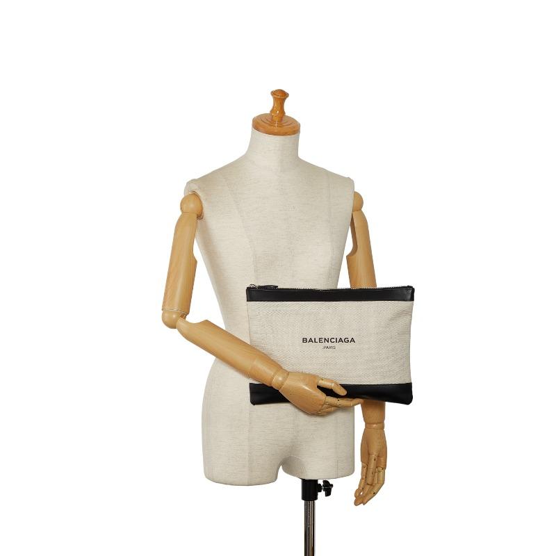 BALENCIAGA バレンシアガ ロゴ ネイビークリップM セカンドバッグ 