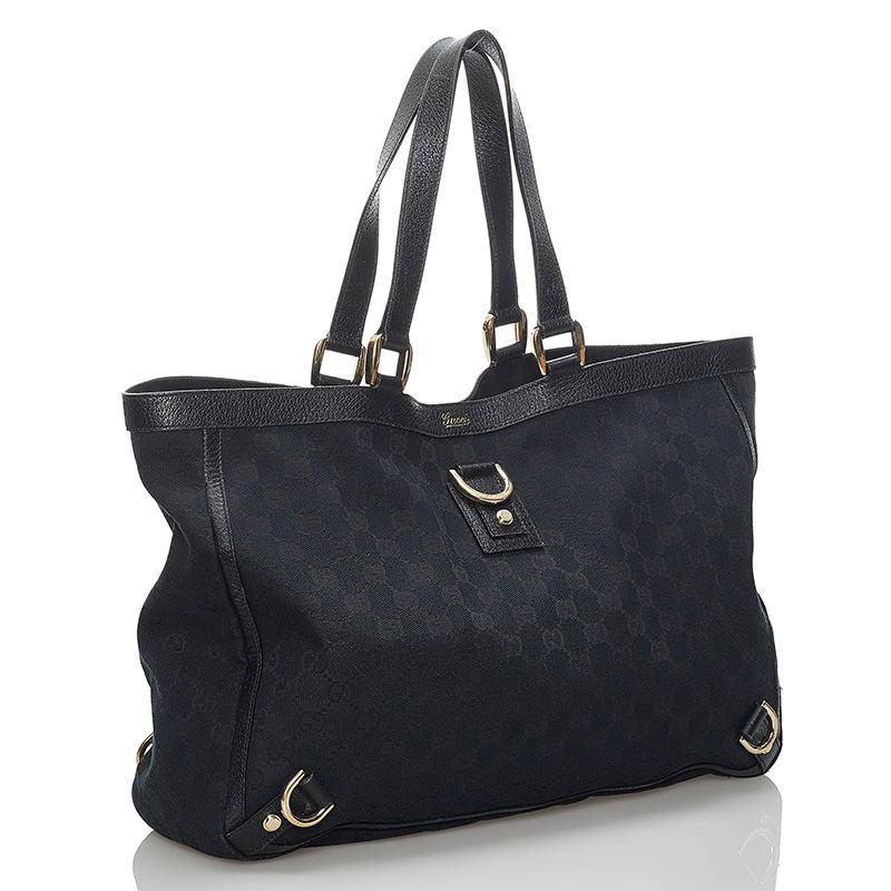 GUCCI / アビートートバッグ/キャンバス/141472 GUCCI（グッチ） GGキャンバス アビー トートバッグ 141472 ブラック