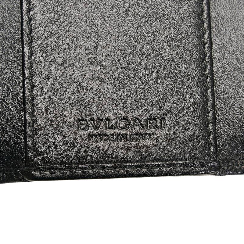 BVLGARI（ブルガリ） キーケース 6連 グレー ブラック PVC レザー