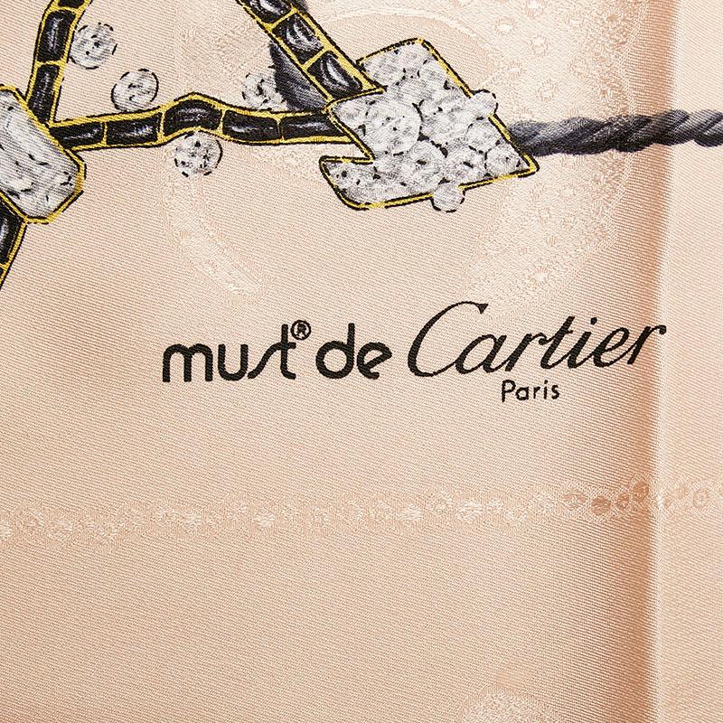 Cartier（カルティエ） マストライン スカーフ ピンクベージュ グレー