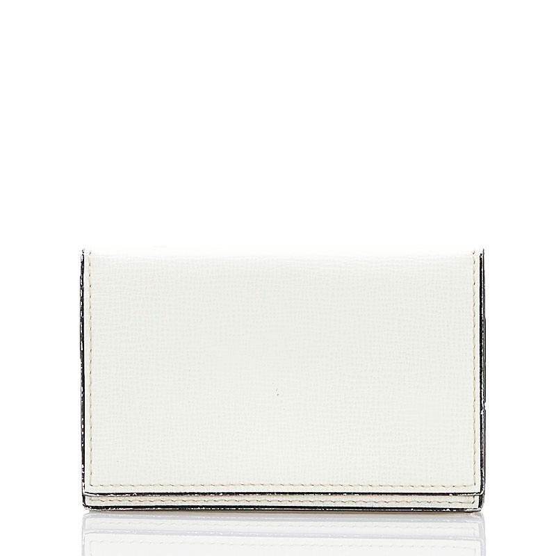 新品　Valextra 名刺入れ ホワイト Valextra（ヴァレクストラ） カードケース ホワイト レザー メンズ