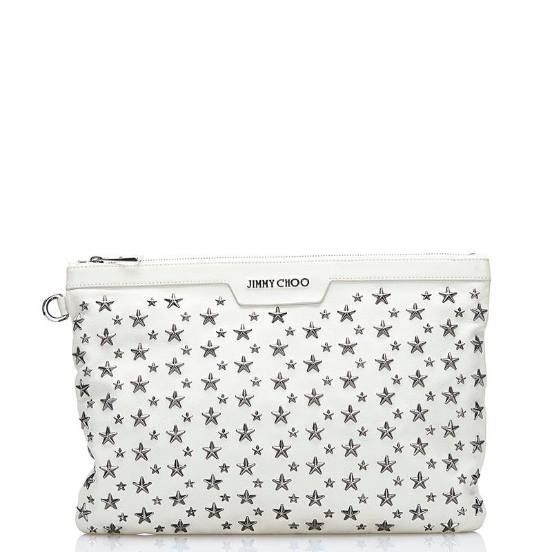 ジミーチュウ スタースタッズ クラッチバッグ セカンドバッグ ホワイト