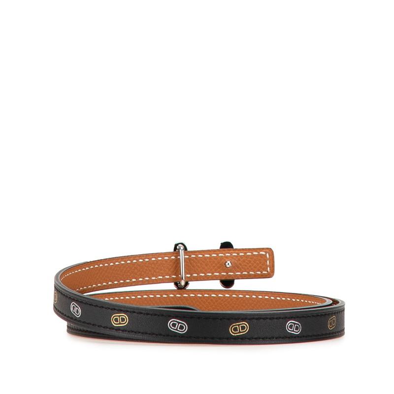エルメス HERMES シェーヌダンクル リバーシブル ベルト 黒/ゴールド