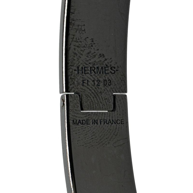 HERMÈS エルメス　プスプス2連Ｈロゴ　ブラック　シルバー レザー バングル HERMÈS エルメス プスプス2連Hロゴ ブラック シルバー レザー