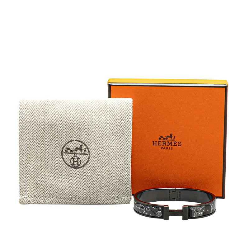 HERMES（エルメス） クリックHH T4 スカル モチーフ バングル ブラック
