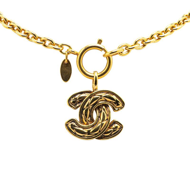 CHANEL シャネル マトラッセ ココマーク ネックレス ゴールド メッキ 