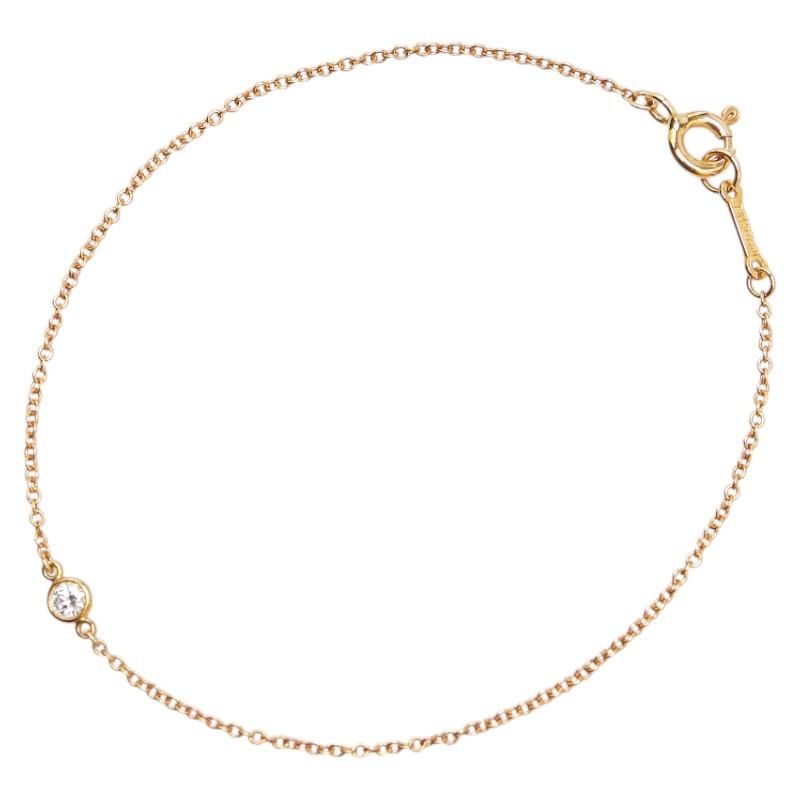 美品　ティファニー　 イエローゴールド　バイザヤード　ブレスレット　ダイヤ1P TIFFANY&Co. ティファニー バイザヤード 1Pダイヤ ブレスレット