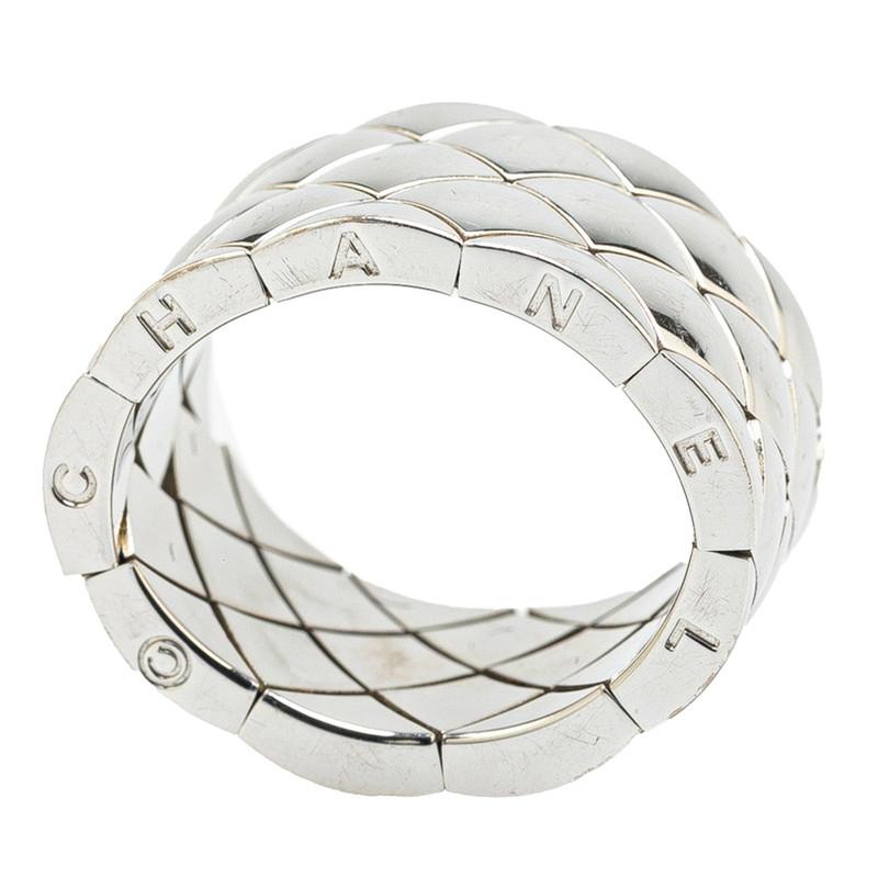 CHANEL（シャネル） マトラッセ ラージ リング 指輪 K18WG ホワイト