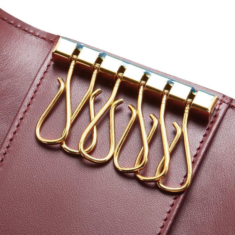美品　Cartier　カルティエ　マストライン　６連キーケース　ゴールド金具 Cartier（カルティエ） マストライン キーケース 6連 ワインレッド