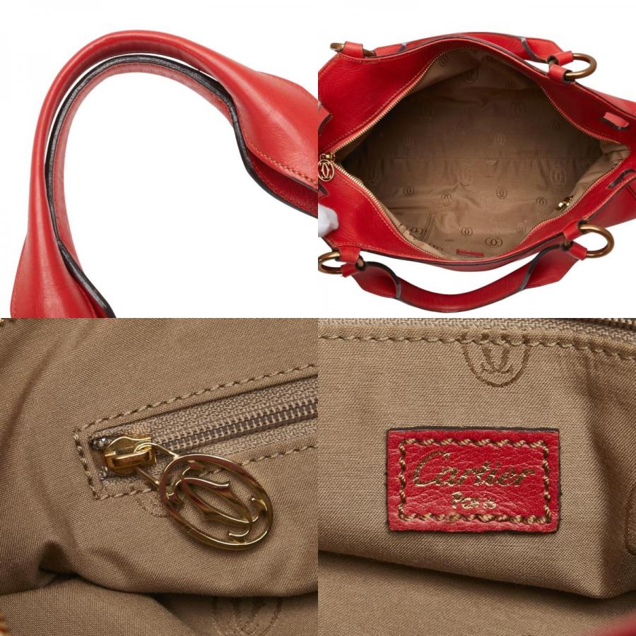 【美品】カルティエ　マルチェロ　ハンドバッグ　マストライン　パンチング　レザー Cartier カルティエ マルチェロ パンチングロゴ ハンドバッグ