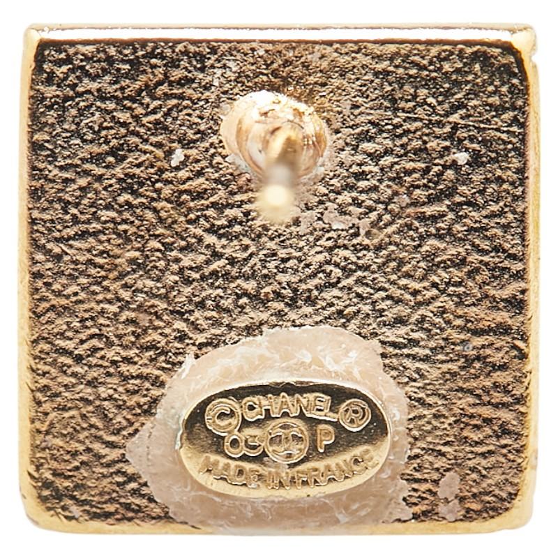 美品 シャネル ココマーク 00C スクエア ヴィンテージピアス GP ゴールド CHANEL シャネル ココマーク スクエア ピアス ゴールド ピンク