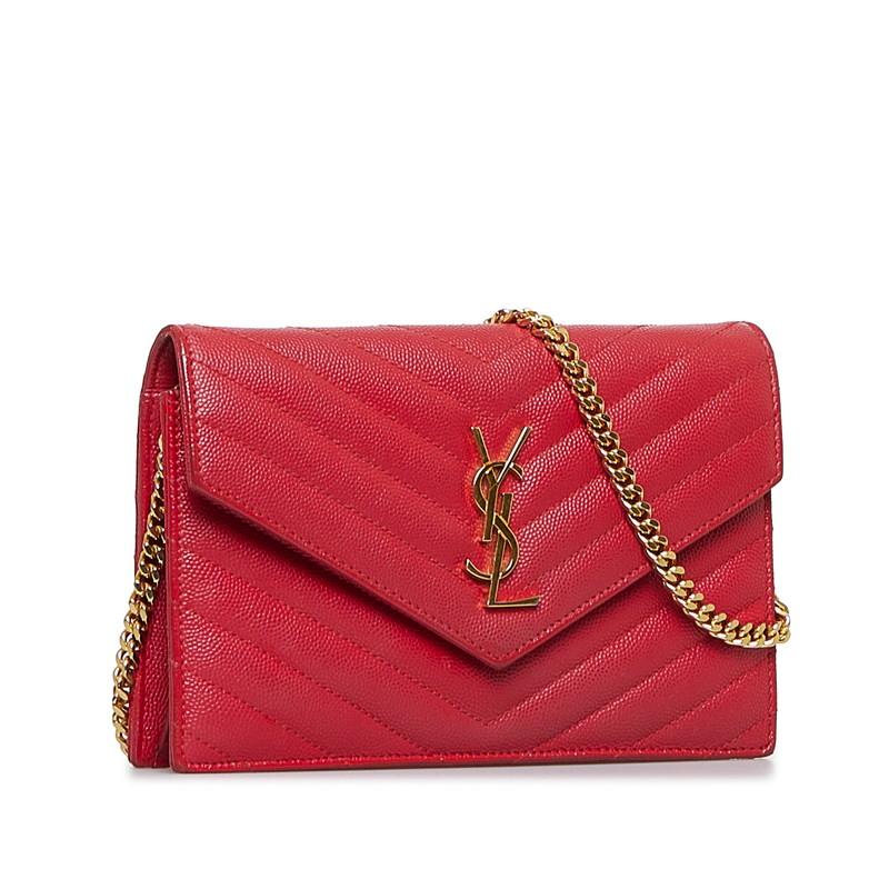 サンローラン YSL カサンドラ キルティング チェーンウォレット 