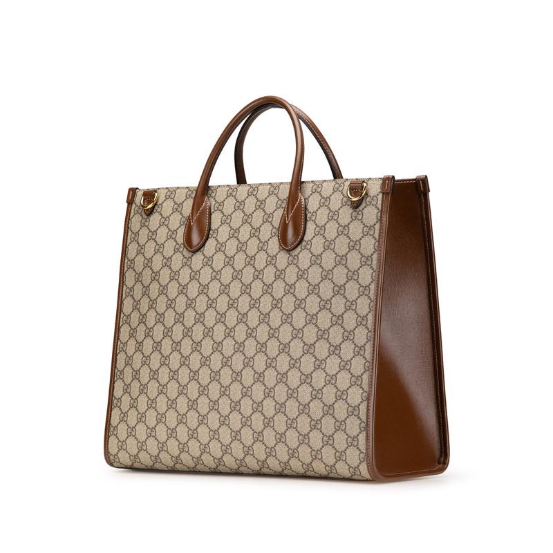 グッチ GGスプリーム インターロッキングG ミディアム トートバッグ ショルダーバッグ 2WAY 674148 ベージュ ブラウン GUCCI 【中古】 | GUCCI | 01