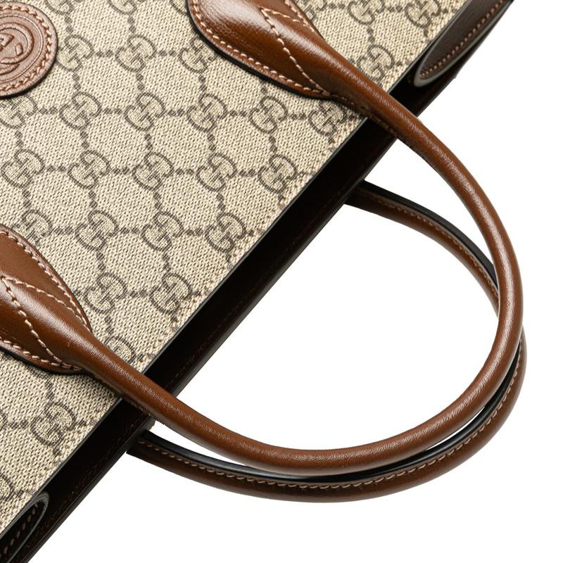 グッチ GGスプリーム インターロッキングG ミディアム トートバッグ ショルダーバッグ 2WAY 674148 ベージュ ブラウン GUCCI 【中古】 | GUCCI | 06