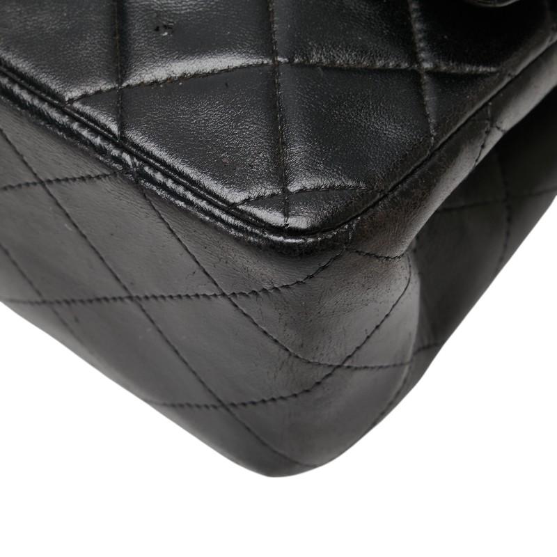 シャネル ココマーク マトラッセ25 ダブルフラップ チェーン ショルダーバッグ ブラック ラムスキン レディース CHANEL 【中古】_5