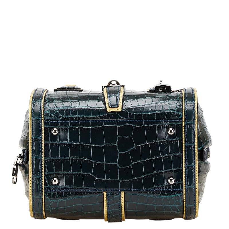 LOEWE ロエベ クロコ型押し ミニハンドバッグ グリーン ベージュ  