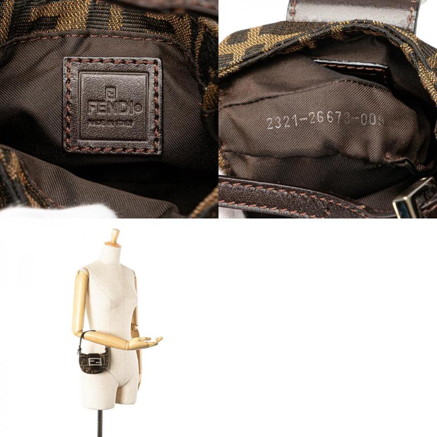 FENDI（フェンディ） ズッカ ミニ クロワッサン ハンドバッグ ポーチ