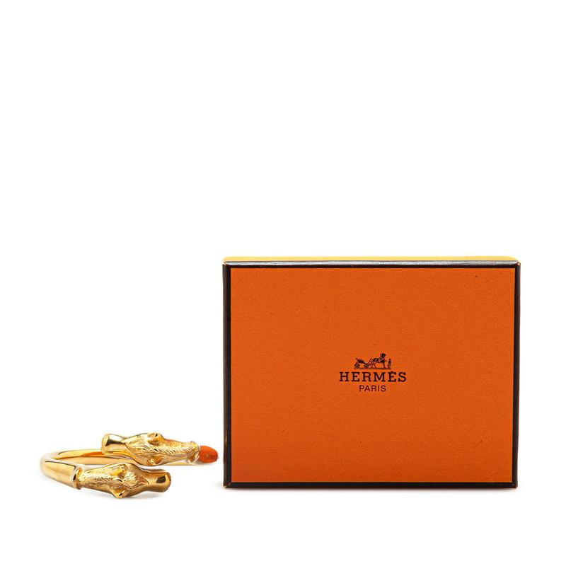 HERMES（エルメス） シュバルホース ダブルヘッド バングル ゴールド