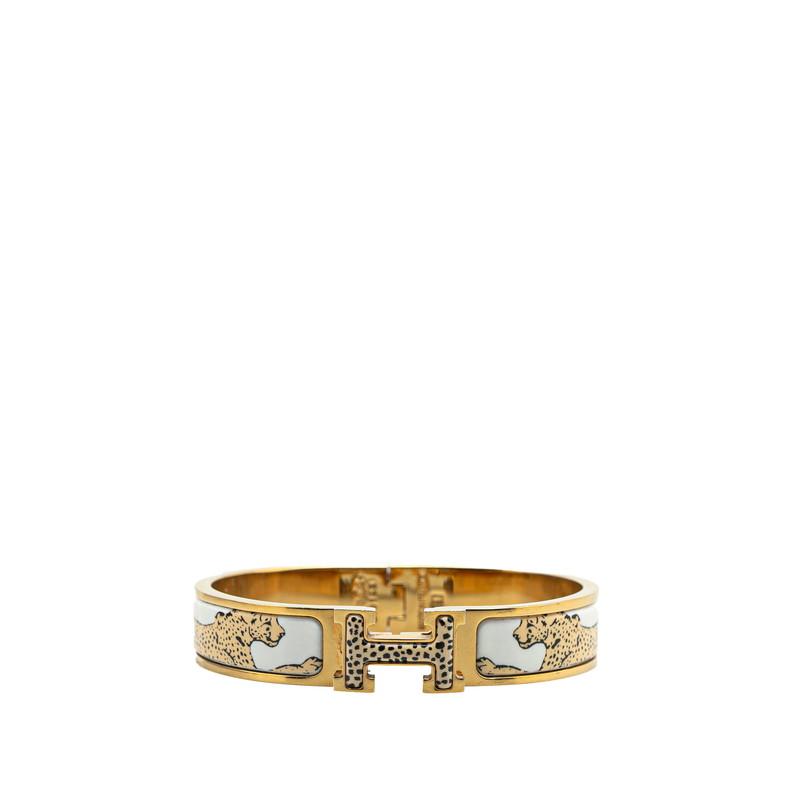 HERMES（エルメス） クリックH PM チーター ブレスレット ゴールド 