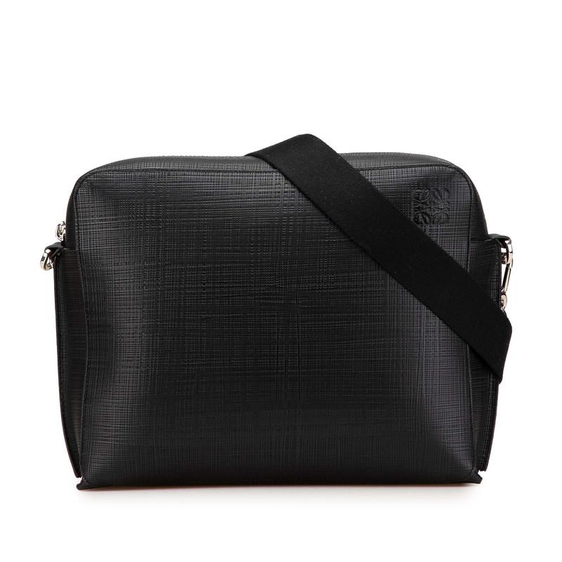 ロエベ LOEWE ショルダーバッグ レザー ブラック　アナグラム LOEWE ロエベ アナグラムロゴ ショルダーバッグ ブラック レザー