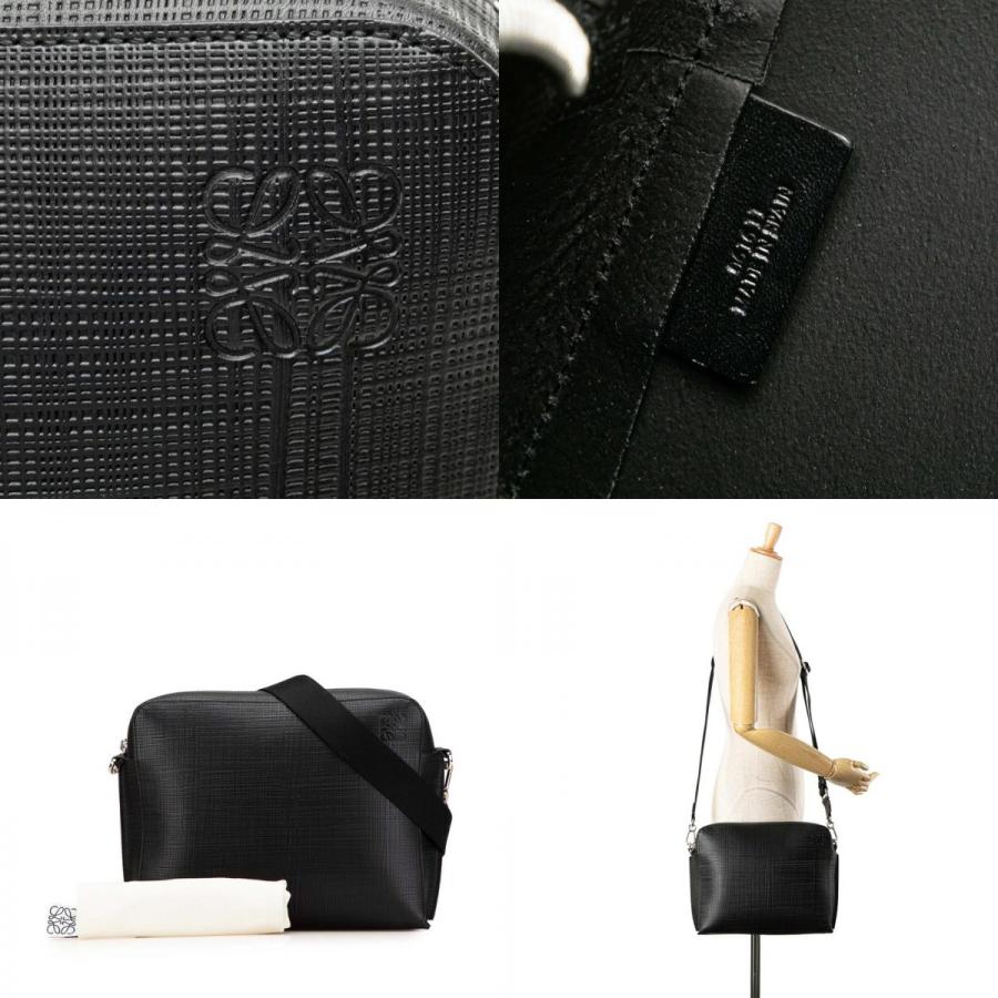 LOEWE ロエベ アナグラムロゴ ショルダーバッグ ブラック レザー