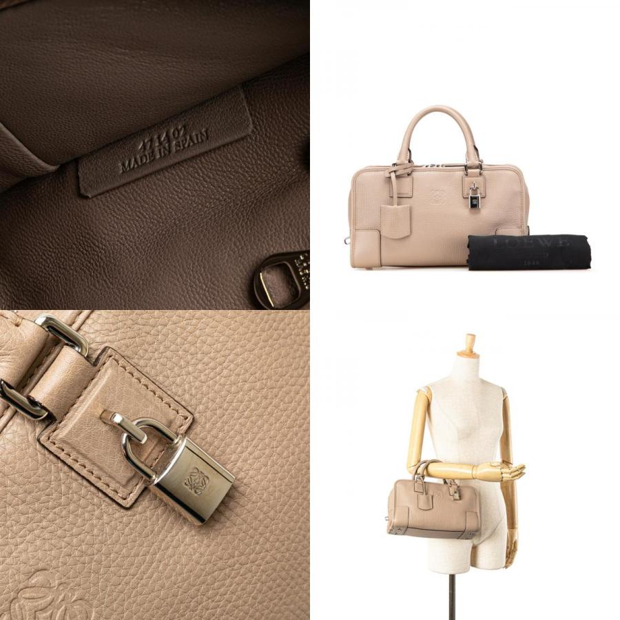 【良品】LOEWE アマソナ28アナグラム　ハンドバッグ　グレー 楽天市場】ロエベ アナグラム アマソナ28 ハンドバッグ グレー レザー