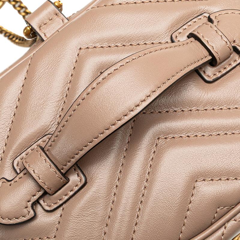グッチ GGマーモント バニティ リュック バックパック 598594 ピンクベージュ レザー レディース GUCCI 【中古】 グッチ GGマーモント バニティ リュック バックパック 598594 ピンク
