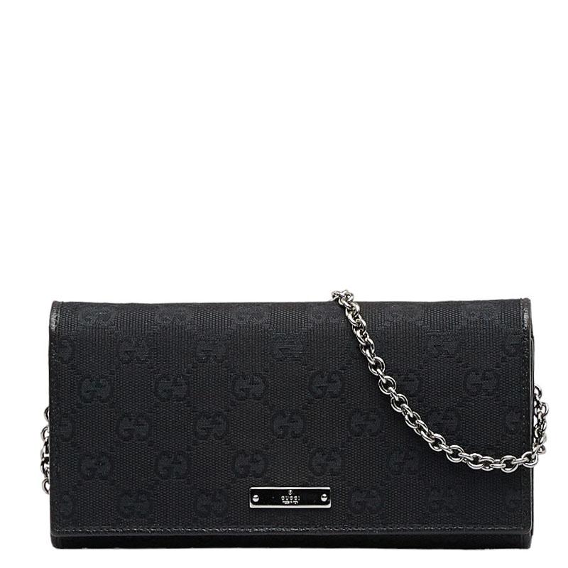 GUCCI グッチ GGキャンバス チェーンウォレット 長財布 GUCCI（グッチ） GGキャンバス チェーンウォレット 長財布 2WAY 170426