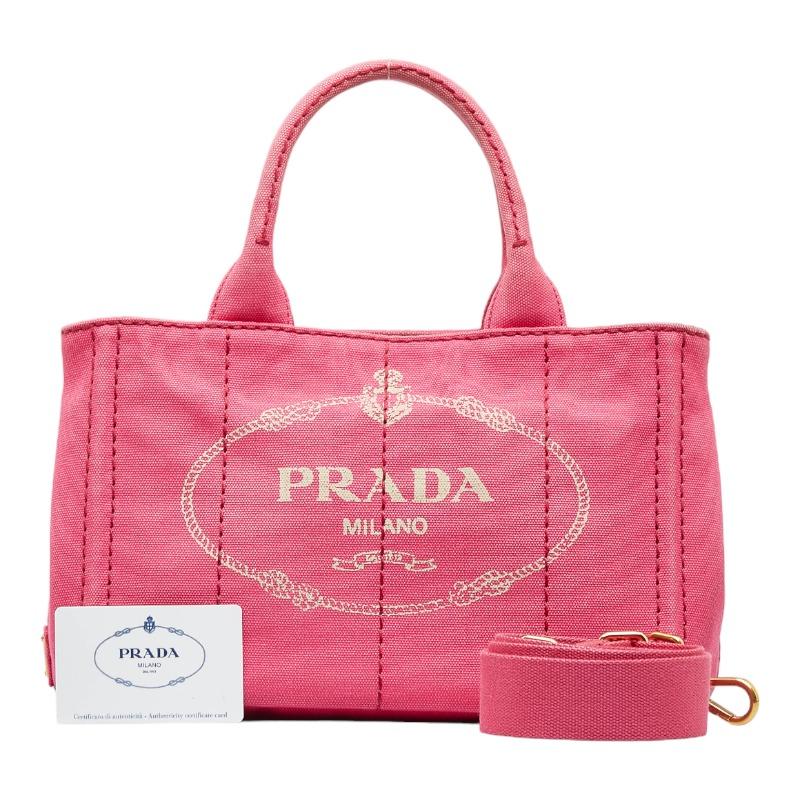 PRADA ピンク ショルダーバッグ カナパ