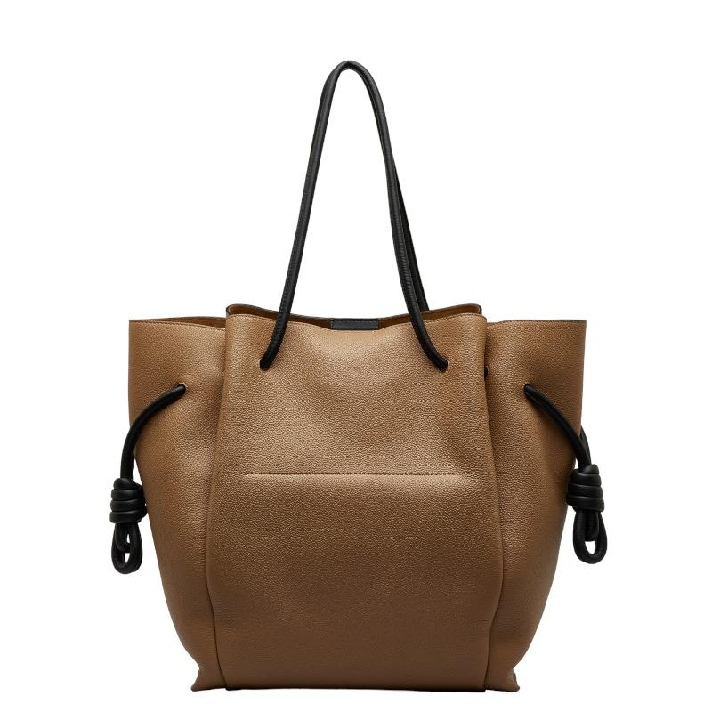 【高級◎】ロエベ ハンドバッグ アナグラム 本革 ノットハンドル ベージュ LOEWE（ロエベ） アナグラム フラメンコ ノット トートバッグ