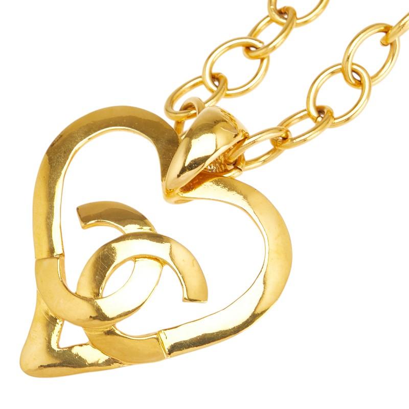 シャネル 95P ココマーク ネックレス ゴールド ハート レディース メンズ CHANEL(シャネル) ココマーク ハートチャームネックレス95P 95P
