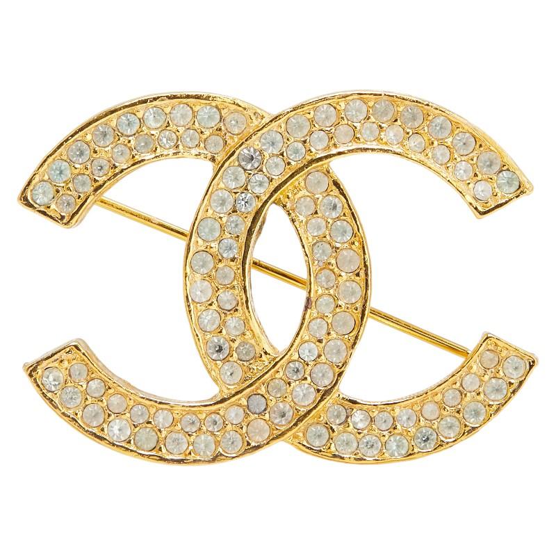CHANEL（シャネル） ヴィンテージ ココマーク ラインストーン ブローチ