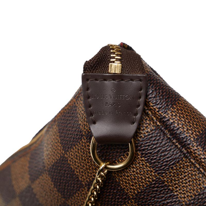 美品 ルイヴィトン ダミエ エベヌ ミニ ポシェット アクセソワール 茶 LOUIS VUITTON（ルイ・ヴィトン） ルイ ヴィトン ダミエ エベヌ ミニ